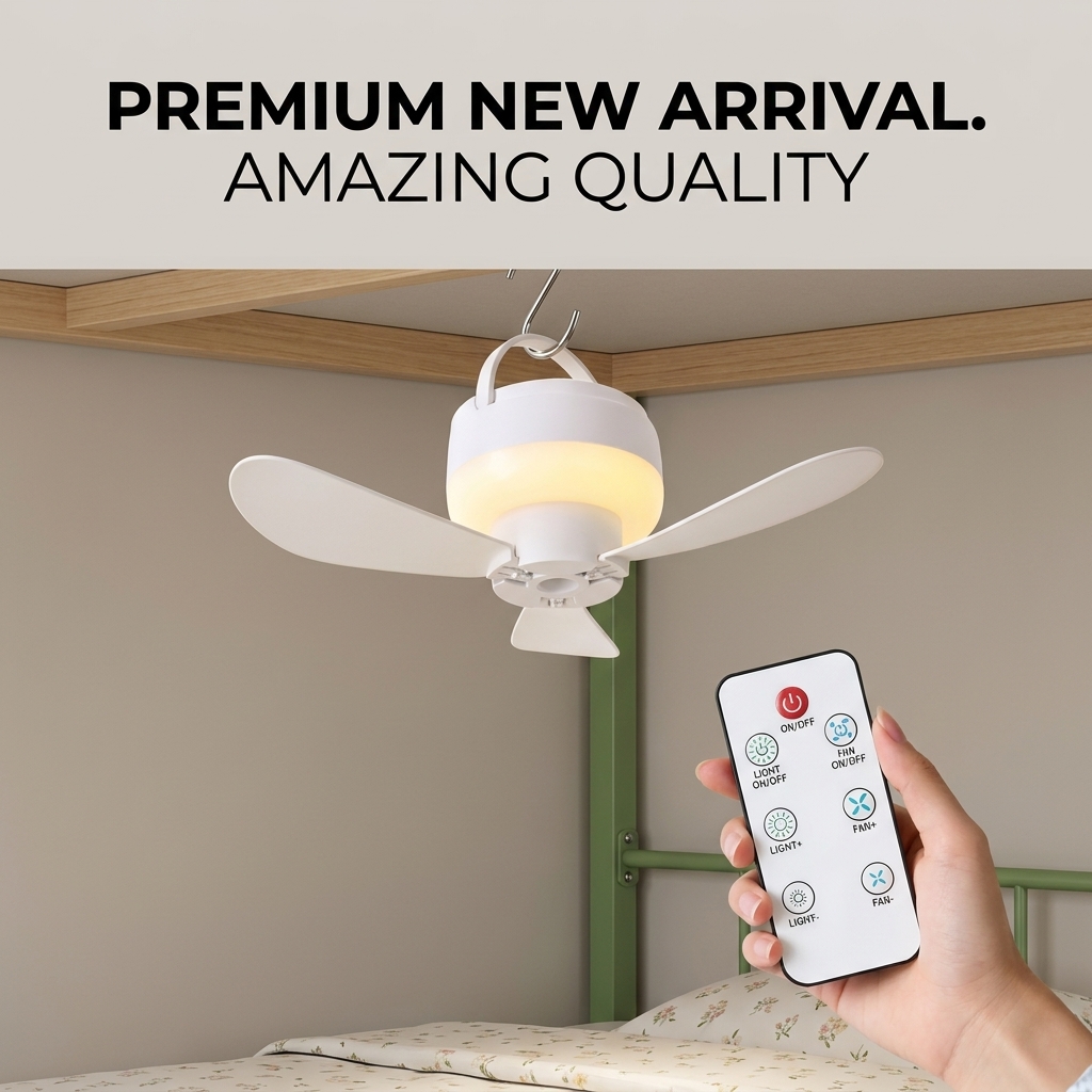 Outdoor Camping Ventilator - مروحة سقف صغيرة محمولة تعمل بـ