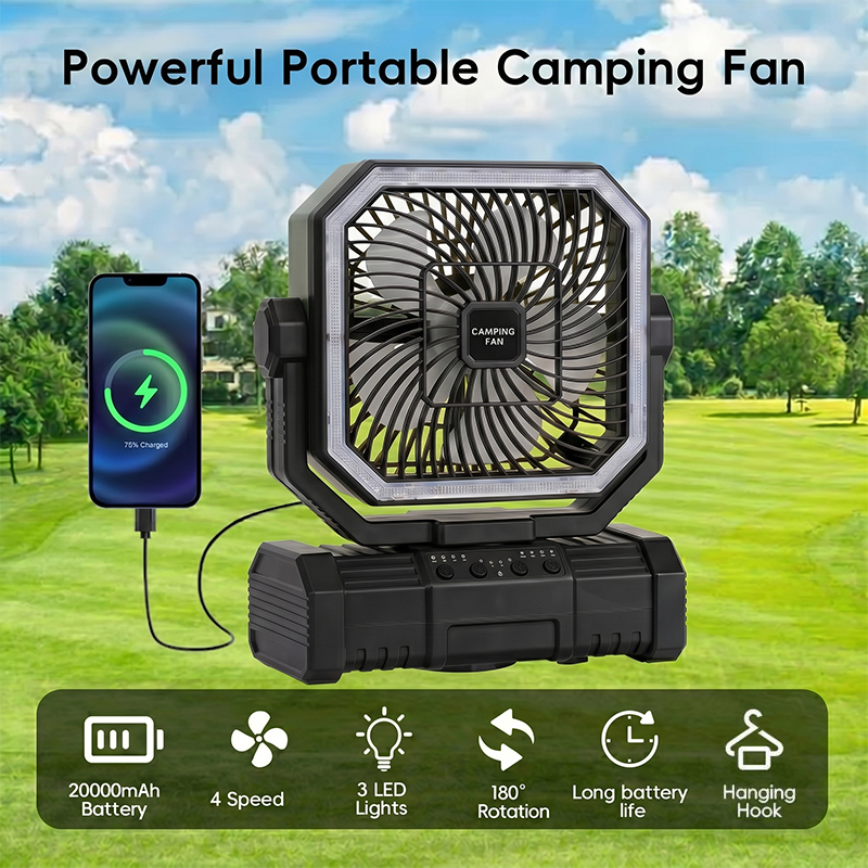 Outdoor Camping Ventilator - مروحة سقف للتخييم بسعة 20000 مللي
