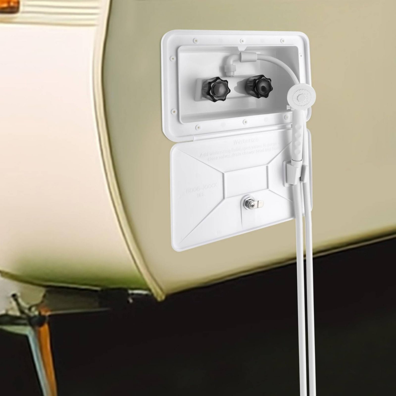 Outdoor Camping Showers - صندوق دش خارجي مدمج للمركبات الترفيهية،