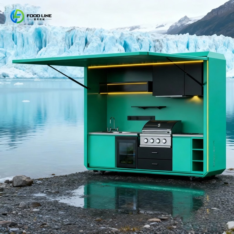 Outdoor Camping Kitchen With Sink - مطبخ تخييم خارجي حديث مخصص وعالي