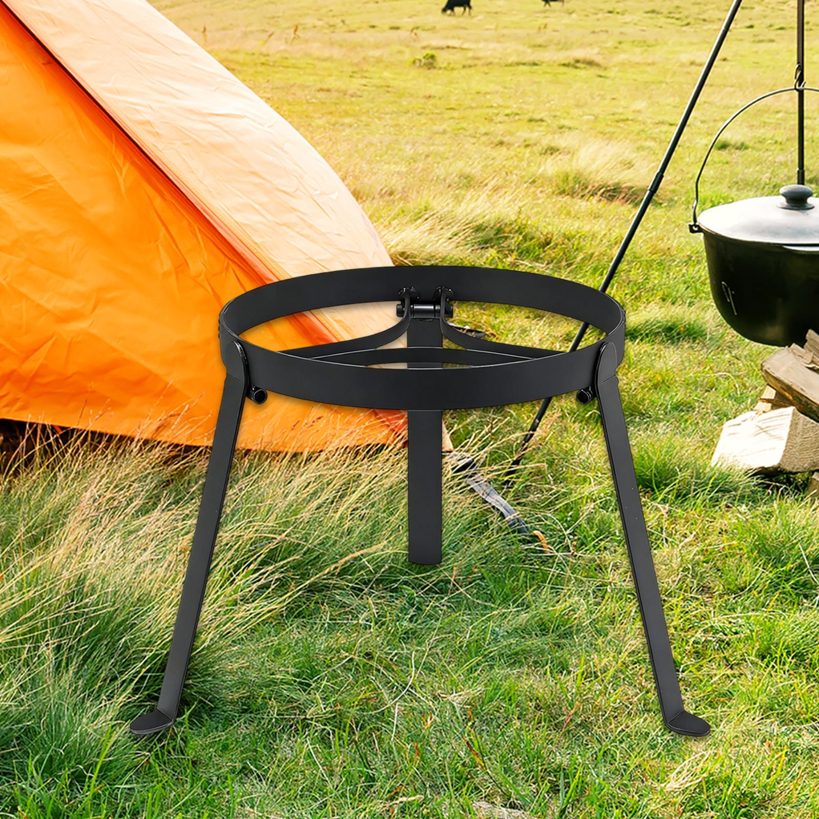 Outdoor Camping Essentials - حامل طهي قابل للطي من الحديد