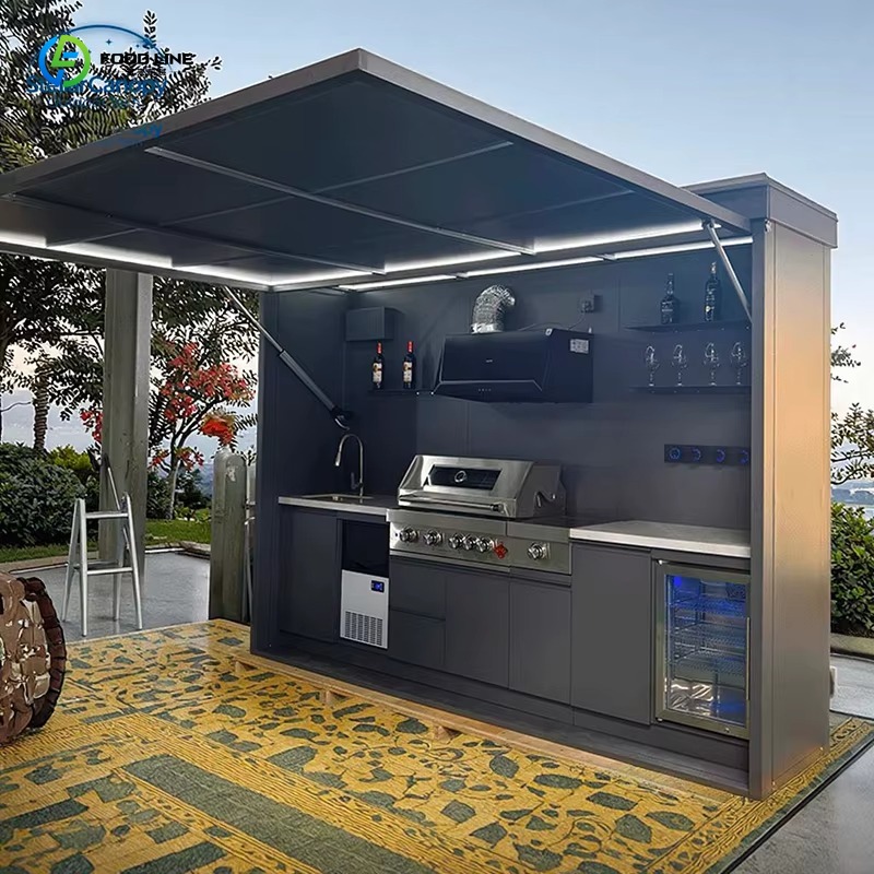 Outdoor Camping Kitchen With Sink - مجموعة مطبخ خارجي مخصصة للتخييم، خزانة