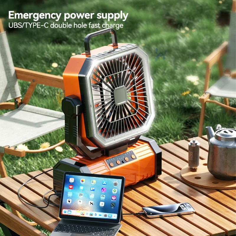 مروحة سقف للتخييم 20000 مللي أ - مراجعة Outdoor Camping Ventilator وسعره