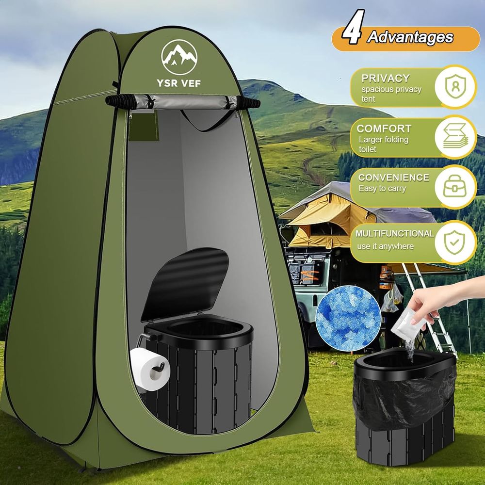 طقم مرحاض متنقل، مرحاض للتخييم - مراجعة Outdoor Camping Tent وسعره