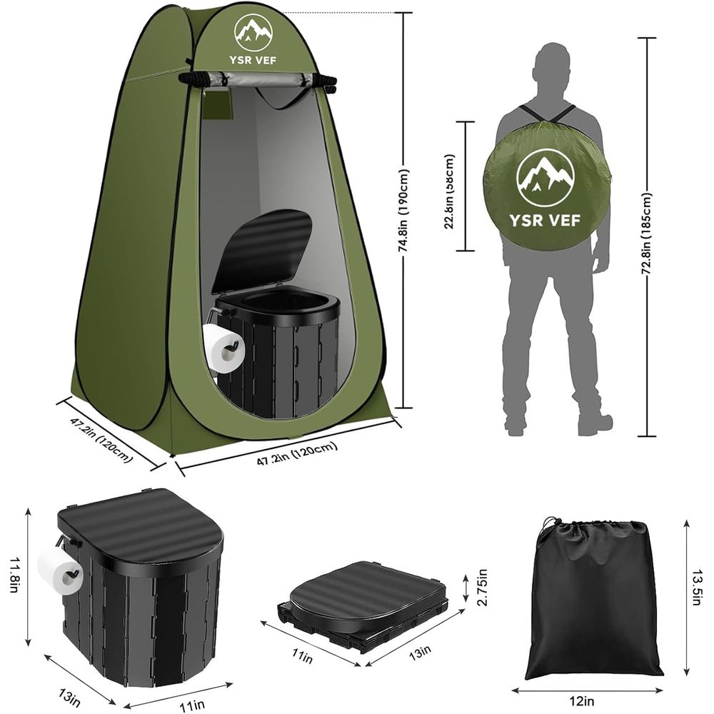 طقم مرحاض متنقل، مرحاض للتخييم - مراجعة Outdoor Camping Tent وسعره