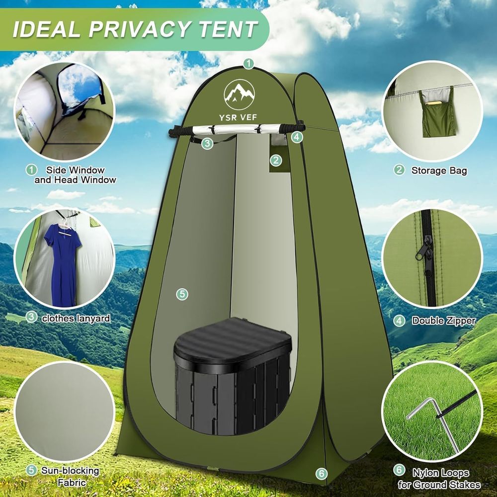 طقم مرحاض متنقل، مرحاض للتخييم - مراجعة Outdoor Camping Tent وسعره