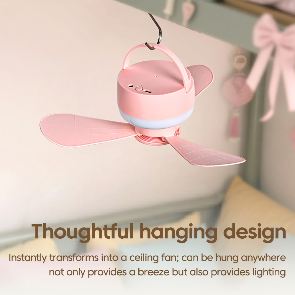 مروحة سقف صغيرة محمولة مع إضاء - مراجعة Outdoor Camping Ventilator وسعره