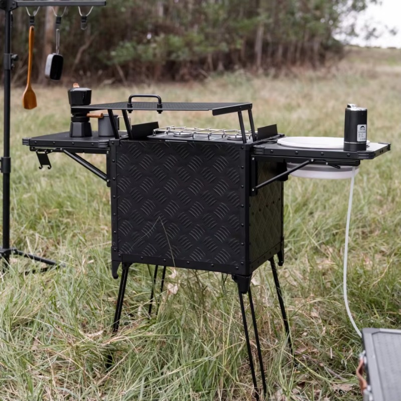 محطة مطبخ خارجية قابلة للطي مت - مراجعة Outdoor Camping Kitchen With Sink وسعره
