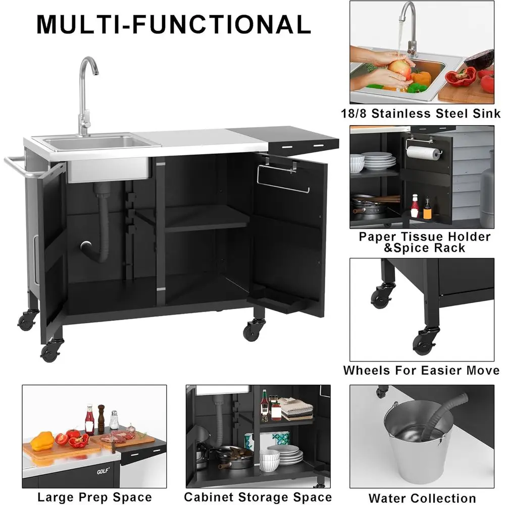 جزيرة مطبخ خارجية مع حوض من ال - مراجعة Outdoor Camping Kitchen With Sink وسعره