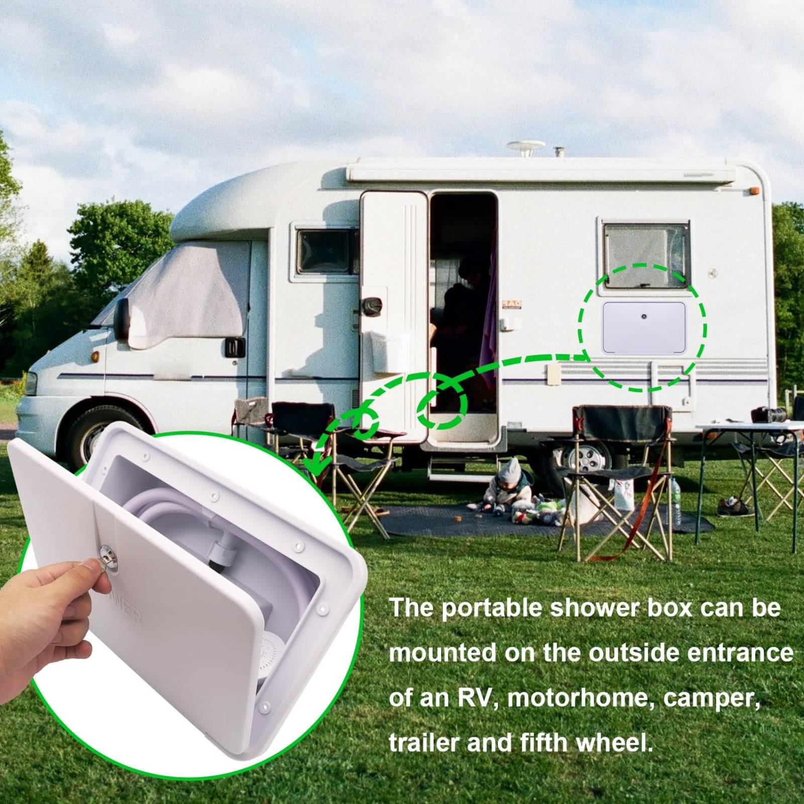 صندوق دش خارجي مدمج للمركبات ا - مراجعة Outdoor Camping Showers وسعره
