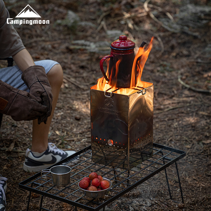 MT-18 CAMPINGMOON طوي المحمولة - مراجعة Outdoor Camping Wood Stove وسعره