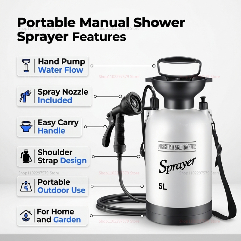 دش تخييم محمول سعة 5 لتر مع مض - مراجعة Outdoor Camping Showers وسعره