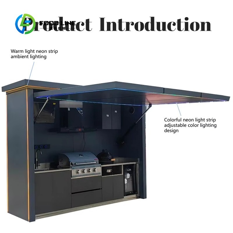 عربة مطبخ خارجية محمولة مخصصة  - مراجعة Outdoor Camping Kitchen With Sink وسعره