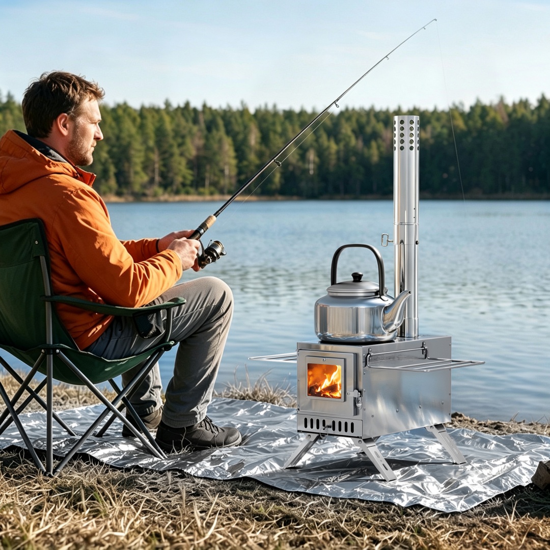 موقد ساونا محمول يعمل بالخشب،  - مراجعة Outdoor Camping Wood Burning Stove وسعره