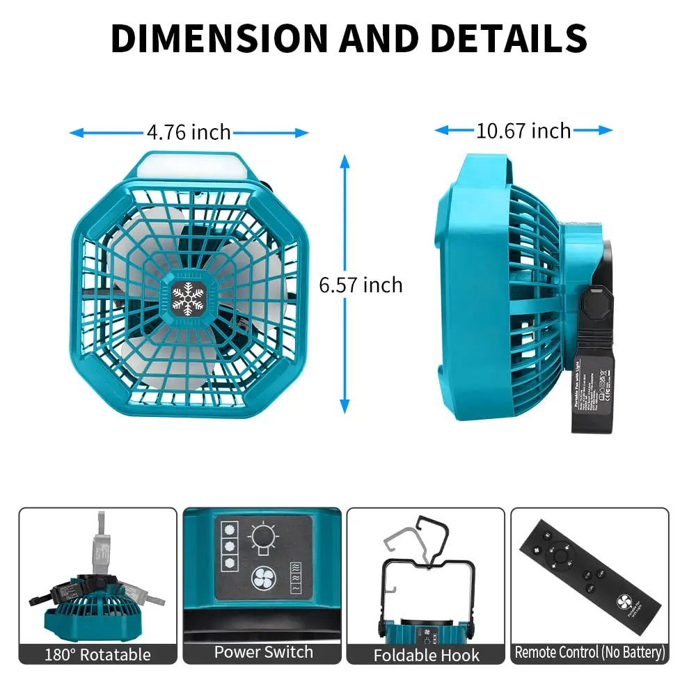 مروحة خارجية محمولة لبطاريات ل - مراجعة Outdoor Camping Ventilator وسعره
