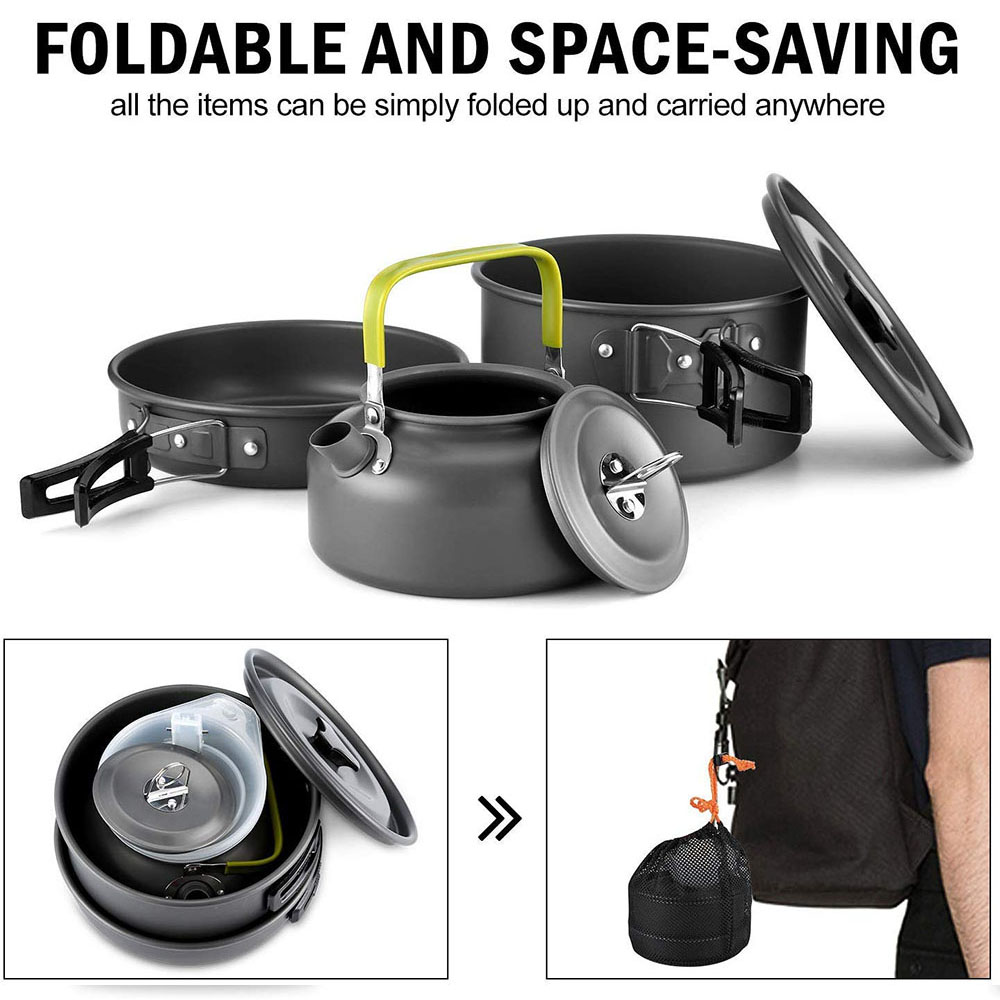 مجموعة أدوات الطهي للتخييم الخ - مراجعة Outdoor Camping Essentials وسعره